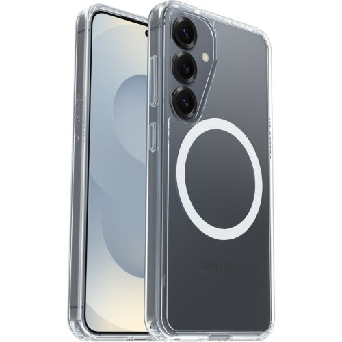 OtterBox Symmetry Clear Magnets Samsung Galaxy S25 5G (6.2') Case Clear - (77-97403), DROP+ 3X Military Standard, Raised Edges, 7 Years Warranty