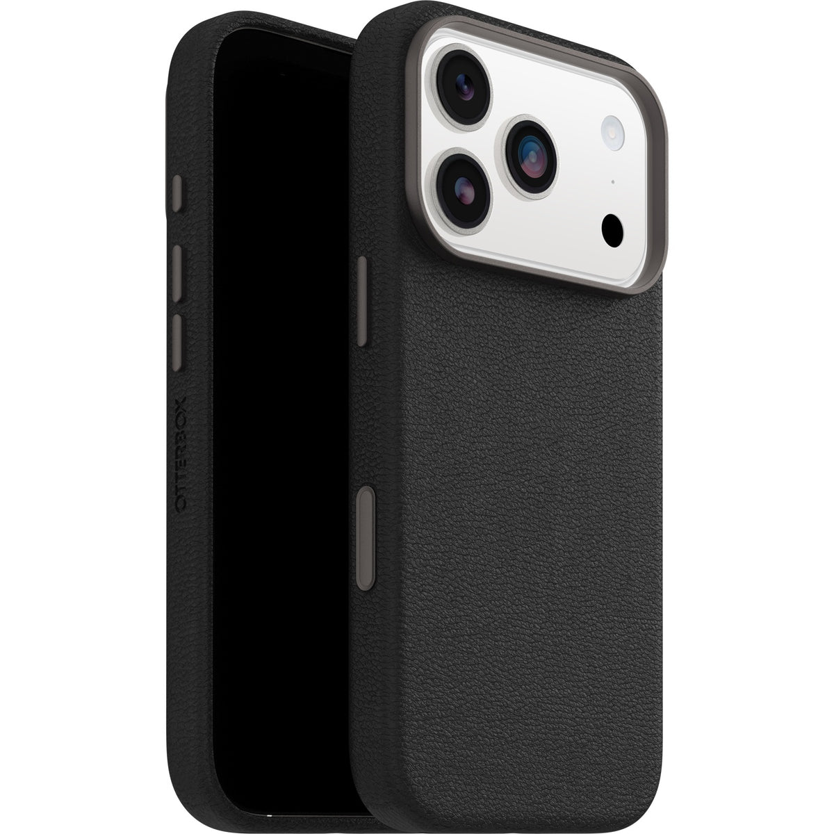 OtterBox Symmetry Cactus Leather MagSafe Apple iPhone 18 Pro Max / iPhone 17 Pro Max (6.9') Noir Ash (Black) - (77-99061), 7 Years Warranty