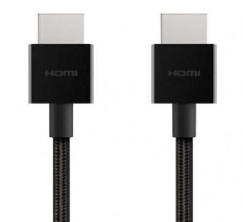 Belkin 8K Ultra High Speed HDMI 2.1 Braided Cable (2M) - Black (AV10176bt2M-BLK),8K @ 60Hz / 4K @ 120Hz / 4K HDR, 18Gbps bandwidth, 2 Years Warranty