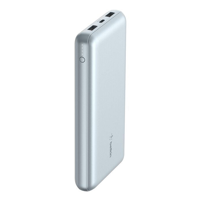 Belkin BoostCharge CCC-Certified 20k mAh Power Bank+USB-C to USB-A Cable(.15M)-Pearl Blue(BPB012btPB),2xUSB-A(12W),1xUSB-C(15W),$2500 CEW,2-Year WTY