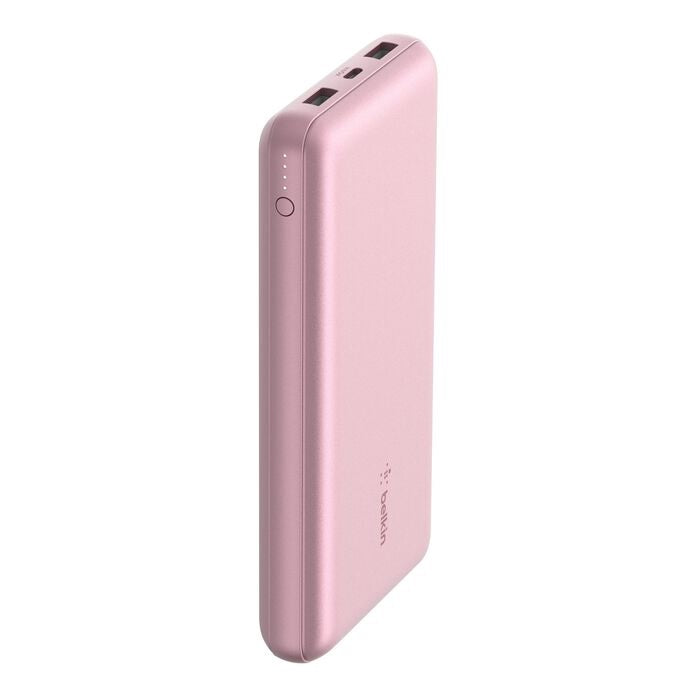 Belkin BoostCharge CCC-Certified 20k mAh Power Bank+USB-C to USB-A Cable(.15M)- Pink(BPB012btPKB),2xUSB-A(12W),1xUSB-C(15W),$2500 CEW,2-Year Warranty