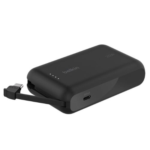 Belkin BoostCharge 10K Power Bank with Integrated USB-C Cable (5.7 cm)  - Black (BPB021fqBK), 2xUSB-C(20W), $2500 CEW, 2 Years Warranty