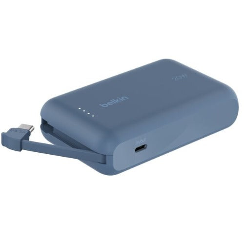Belkin BoostCharge 10K Power Bank with Integrated USB-C Cable (5.7 cm)  - Blue (BPB021fqBL), 2xUSB-C(20W), $2500 CEW, 2 Years Warranty
