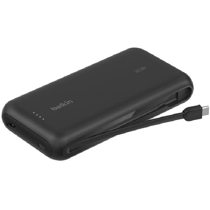 Belkin BoostChargeÂ 20K mAh Power Bank With Integrated USB-C Cable - Black (BPB024FQBK), 30W PD, 2xUSB-C, 1x USB-A, CEW $2,500, 2 Years Warranty
