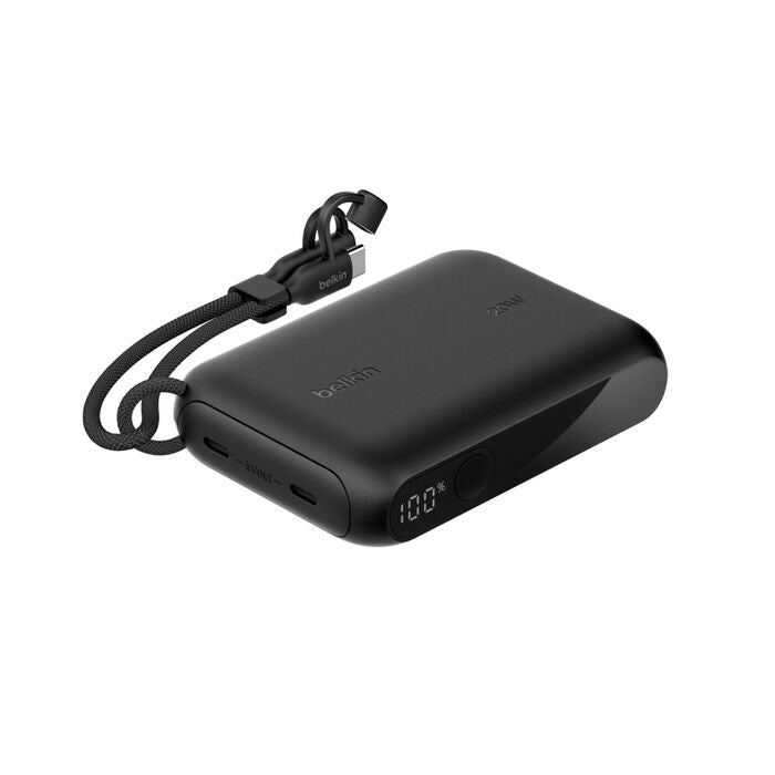 Belkin BoostCharge 10K mAh Power Bank with Display w/ Integrated  USB-C Cable 60W(15cm)- Black(BPB027fqBK),2xUSB-C(20W), $2500 CEW, 2 Years Warranty