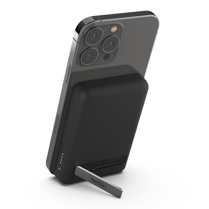 Belkin BoostCharge 5K mAh Magnetic Wireless Power Bank+USB-C Cable(1M)+Integrated Kickstand-Black(BPD004btBK),7.5W(Qi2),$2500 CEW, 2 Years Warranty