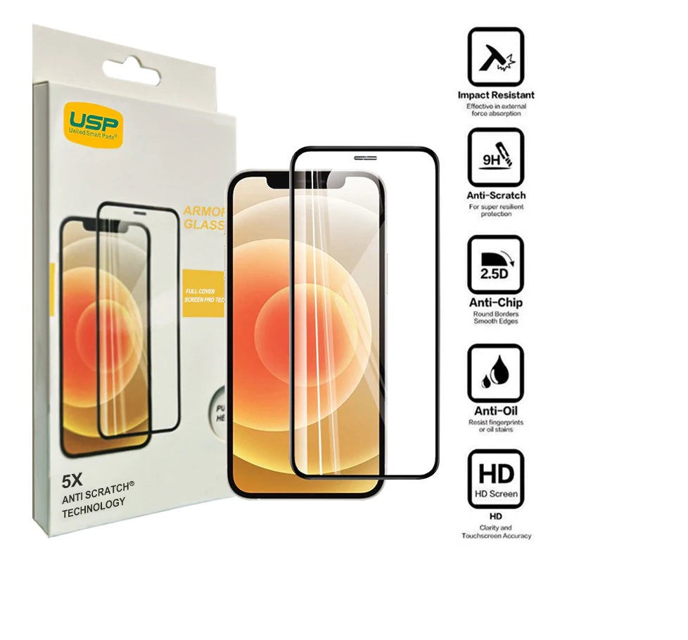 USP Apple iPhone 11 / iPhone XR (6.1') Armor Glass Full Cover Screen Protector - Impact-Resistant, Smooth Edges, 5 Years Warranty