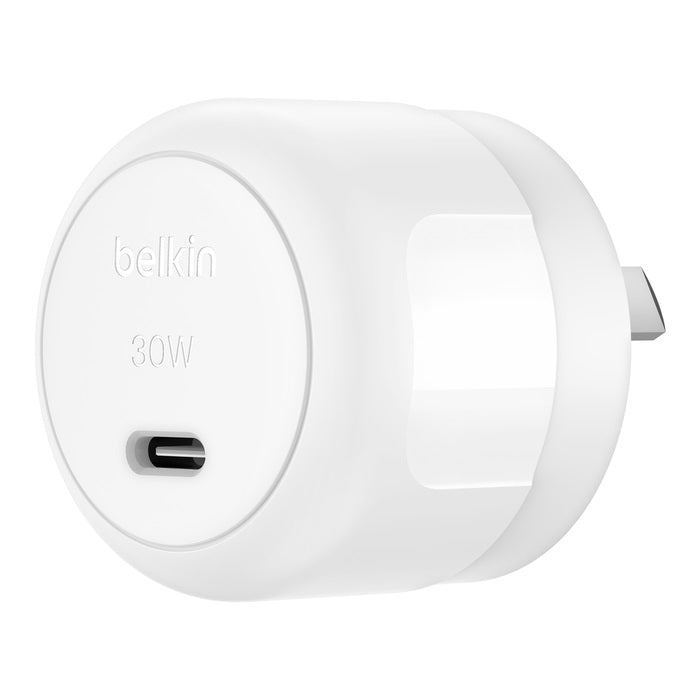 Belkin BoostCharge Compact 30W USB-C (PD 3.1) Wall Charger - White (WCA008auWH), Best for iPhone & Samsung, $2,500 CEW , 2 Years Warranty