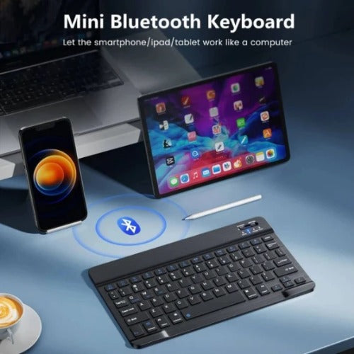 USP Bluetooth Wireless Keyboard â€“ Rechargeable, Ultra-Thin & Portable, Compatible - iPad, Mac, PC, & Android devices, Bluetooth 5.0, 3 Years Warranty