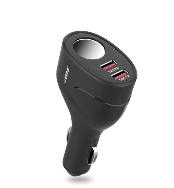 ï¼ˆLSï¼‰ mbeatÂ®  Gorilla Power Dual Port QC3.0 Car Charger and Cigarette Lighter Extender features built-in over heat Package