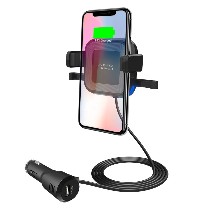ï¼ˆLSï¼‰ mbeatÂ® Gorilla Power 10W Wireless Car Charger with 2.4A USB Charging, Air Vent Clip & Windshield Stand Black  Package