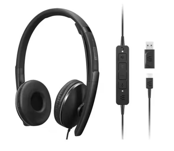 LENOVO Lenovo Wired ANC Headset Gen 2 Lightweight USB-C  to USB-A ctive noise cancelling with EPOS BrainAdaptâ„¢ and ActiveGardÂ® Teams certified 2YR WTY