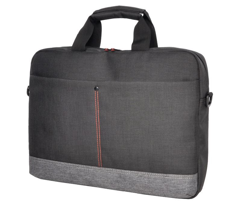 Oxhorn Notebook Bag Carry Case Nylon Fabric Top Load Zip Closure Padded Compartment Shoulder Strap Black + Grey for Laptop 10' 13.3' 14' 15.6' 16'