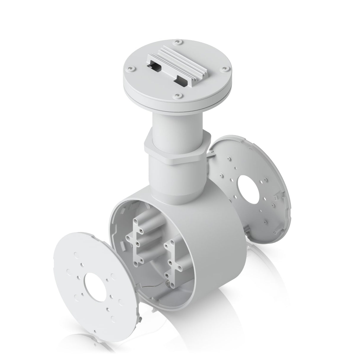 Ubiquiti Camera Dual Mount,White,Tamper-resistant,Back-to-back,2 Bullet/Dome/Turret,Sup Surface/Pole/Pendant Instal,1 1/2' NPS Thread Conduit