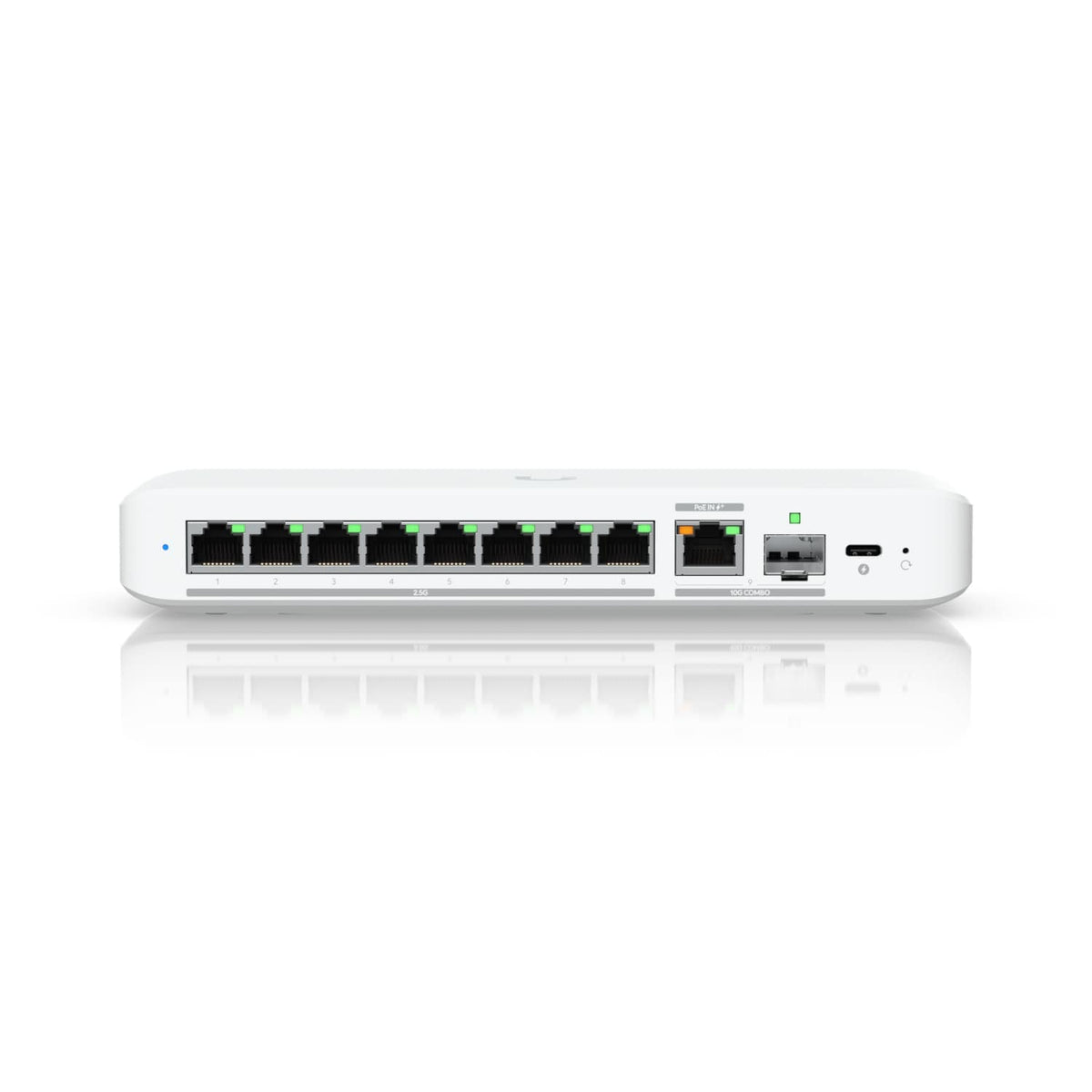 Ubiquiti Flex 2.5G, Flexible,8-port 2.5 GbE Switch,10 GbE RJ45/SFP+ Combination Uplink Port,Powered With USB-C (Included)/PoE+ adapter ( Not Included)