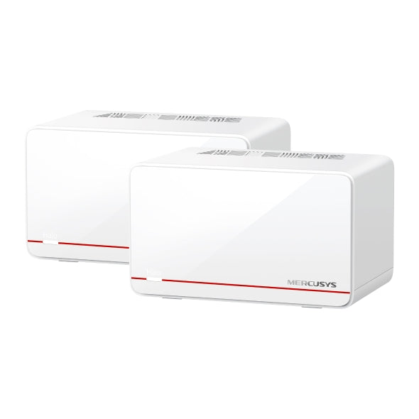 Mercusys Halo H37BE(2-pack) BE6500 Whole Home Mesh Wi-Fi 7 System,  688 Mbps at 2.4 GHz, 5760 Mbps at 5 GHz,, MLO, 4096-QAM, OFDMA, EHT160 on 5GHz