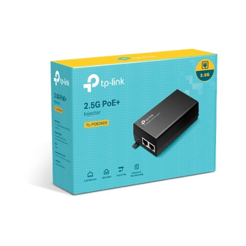 TP-Link TL-POE260S 2.5G PoE+ Injector, 1Ã— 2.5G PoE Port, 1Ã— 2.5G Non-PoE Port, Data and Power Carried over The Same Cable Up to 100 Meters, Pocket Siz