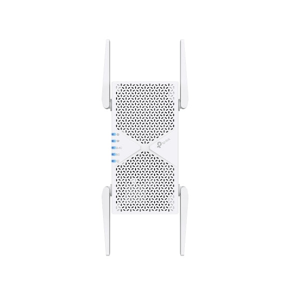 TP-Link RE405BE BE6500 Dual-Band Wi-Fi 7 Range Extender with BE6500 speeds, MLO, 160MHz, 4Ã— antennas, EasyMesh, and 2.5G Ethernet port