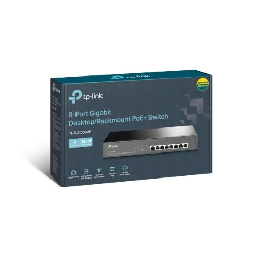 (CH)TP-Link TL-SG1008MP 8-Port Gigabit Desktop/Rackmount Switch with 8-Port PoE+ (Replacement model of TL-SG1008PE)