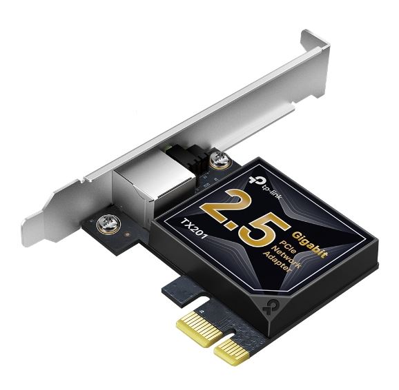 TP-Link TX201 2.5G 2.5 Gigabit PCI Express Network Adapter Low-Profile & Full-Height Brackets 1Ã— PCI Express 2.1 x 1, 1Ã— RJ45 Gigabit/Megabit Port (NI