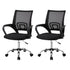 Artiss 2x Mesh Office Chair Mid Back Black
