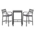 Gardeon 3Pcs Outdoor Bar Set Stools Dining Chairs Table Patio Aluminium Bistro Set Black