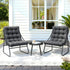 Gardeon 3PC Outdoor Bistro Set Patio Furniture Table and Chairs Steel Dining Chair