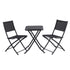 Gardeon Outdoor Bistro Set Folding Table and Chairs Patio Furniture Garden Steel Black