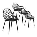 Gardeon 4PC Outdoor Dining Chairs PP Lounge Chair Patio Garden Furniture Black