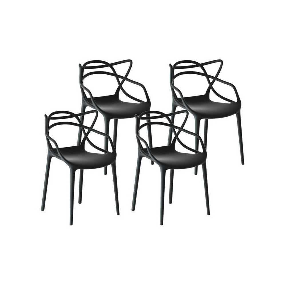 Gardeon 4PC Outdoor Dining Chairs PP Portable Stackable Chair Patio Furniture
