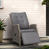 Gardeon Recliner Chairs Sun lounge Wicker Lounger Outdoor Furniture Patio Adjustable Grey