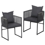 Gardeon 2PC Outdoor Dining Chairs Woven Rope Chair Patio Furniture Garden Steel