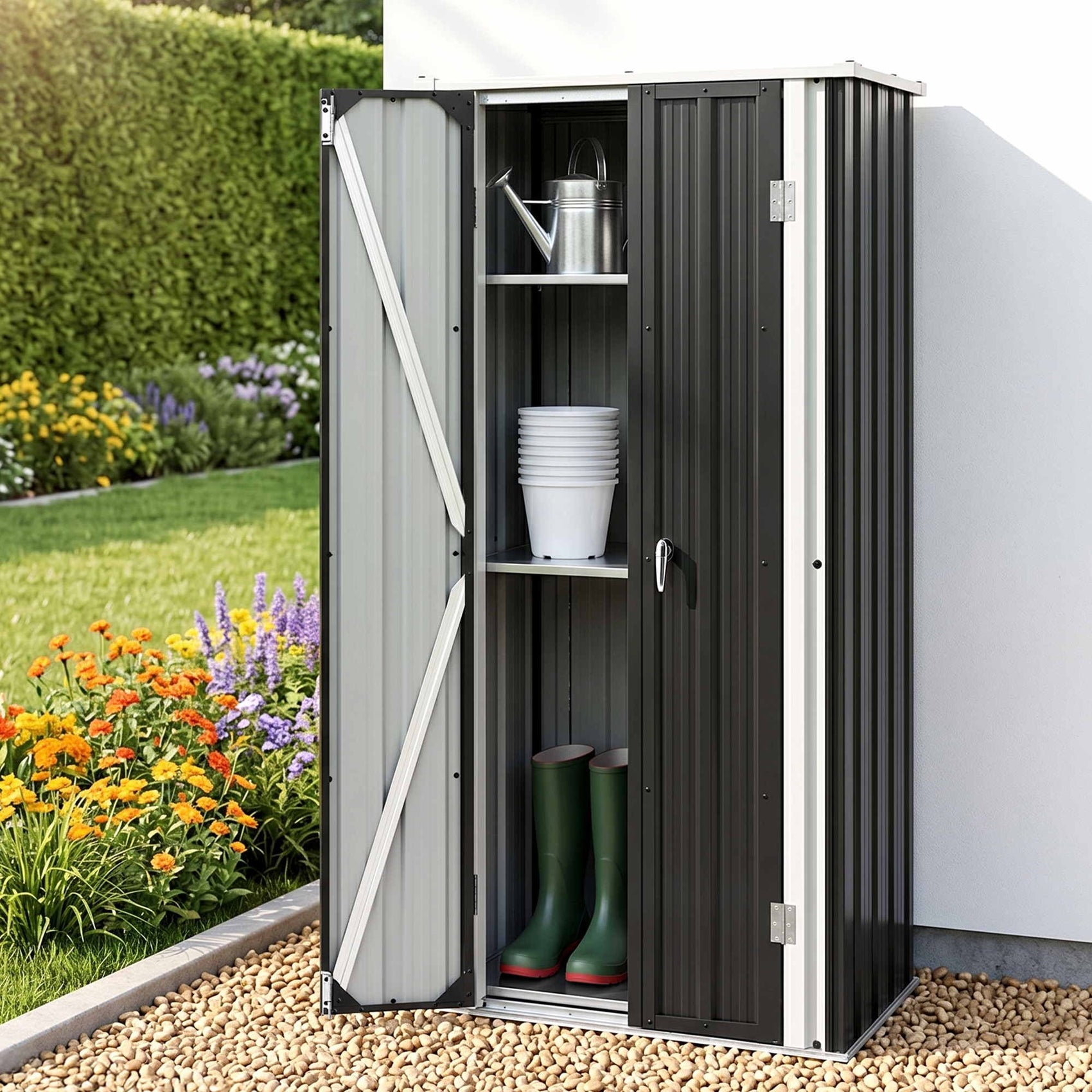 Gardeon Outdoor Storage Cabinet Garden Shed Tool Lockable Cupboard Steel Adjustable Shelves
