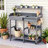 Gardeon Outdoor Potting Bench Table Storage Cabinet Potters Garden Workstation Grey