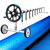 Aquabuddy Pool Cover 8x4.2m 400 Micron Swimming Pool Solar Blanket 5.5m Roller Blue