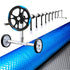 Aquabuddy Pool Cover 8x4.2m 400 Micron Silver Swimming Pool Solar Blanket 5.5m Blue Roller