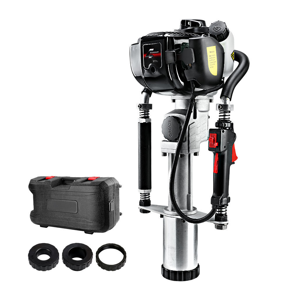 Giantz Petrol Post Driver 38CC 4-Stroke Rammer Pile Star Picket Fence Hole Black