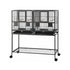 i.Pet 106cm 2-in-1 Bird Cage Aviary with Divider Parrot Budgie Wheels Black