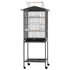 i.Pet 136cm Bird Cage Aviary Open Top Parrot Budgie Stand Wheels Black