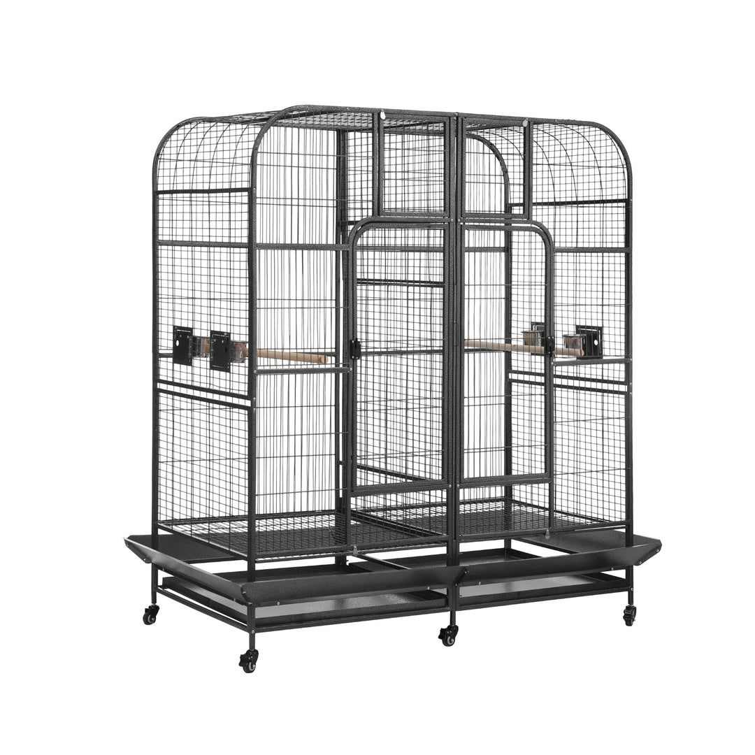 i.Pet Bird Cage Extra Large Aviary 185cm Pet Parrot Cage Castor Wheel Removable Divider