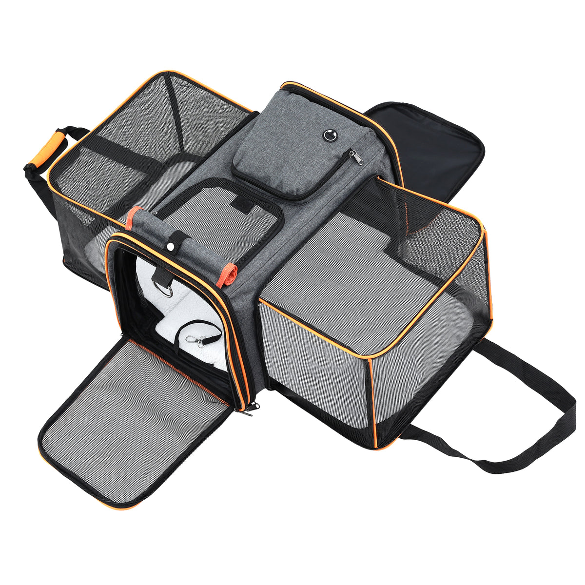 i.Pet Pet Carrier Bag Foldable Expandable Dog Cat Travel Cage Portable Car Kennel