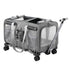 i.Pet Pet Carrier Swivel Wheels Foldable Cat Dog Trolley Stroller Travel Bag Grey