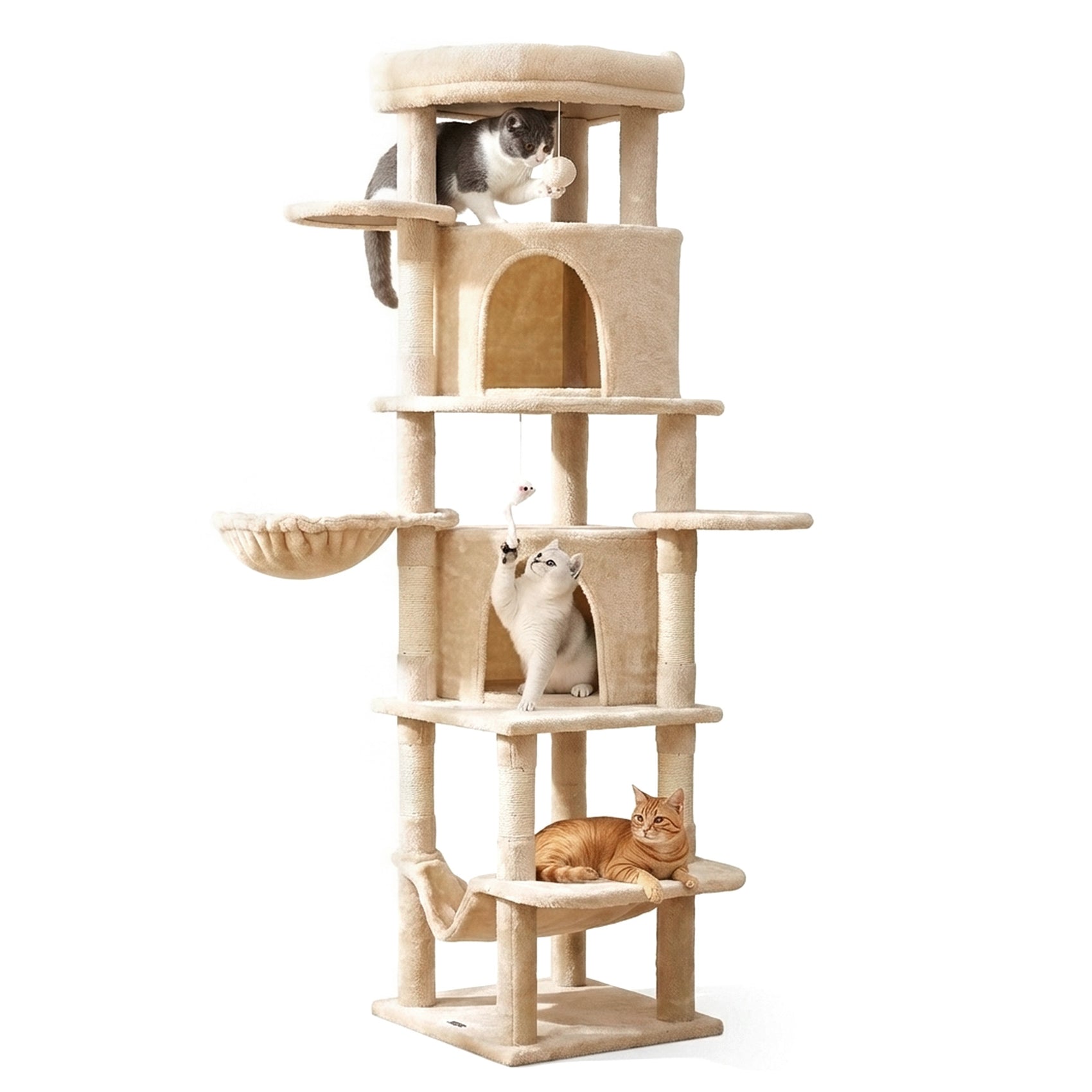 i.Pet Cat Tree Tower 167cm Large Scratching Post Furniture Scratcher House Beige