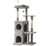 i.Pet Cat Tree Tower 127cm Scratching Post Furniture Scratcher House Light Grey