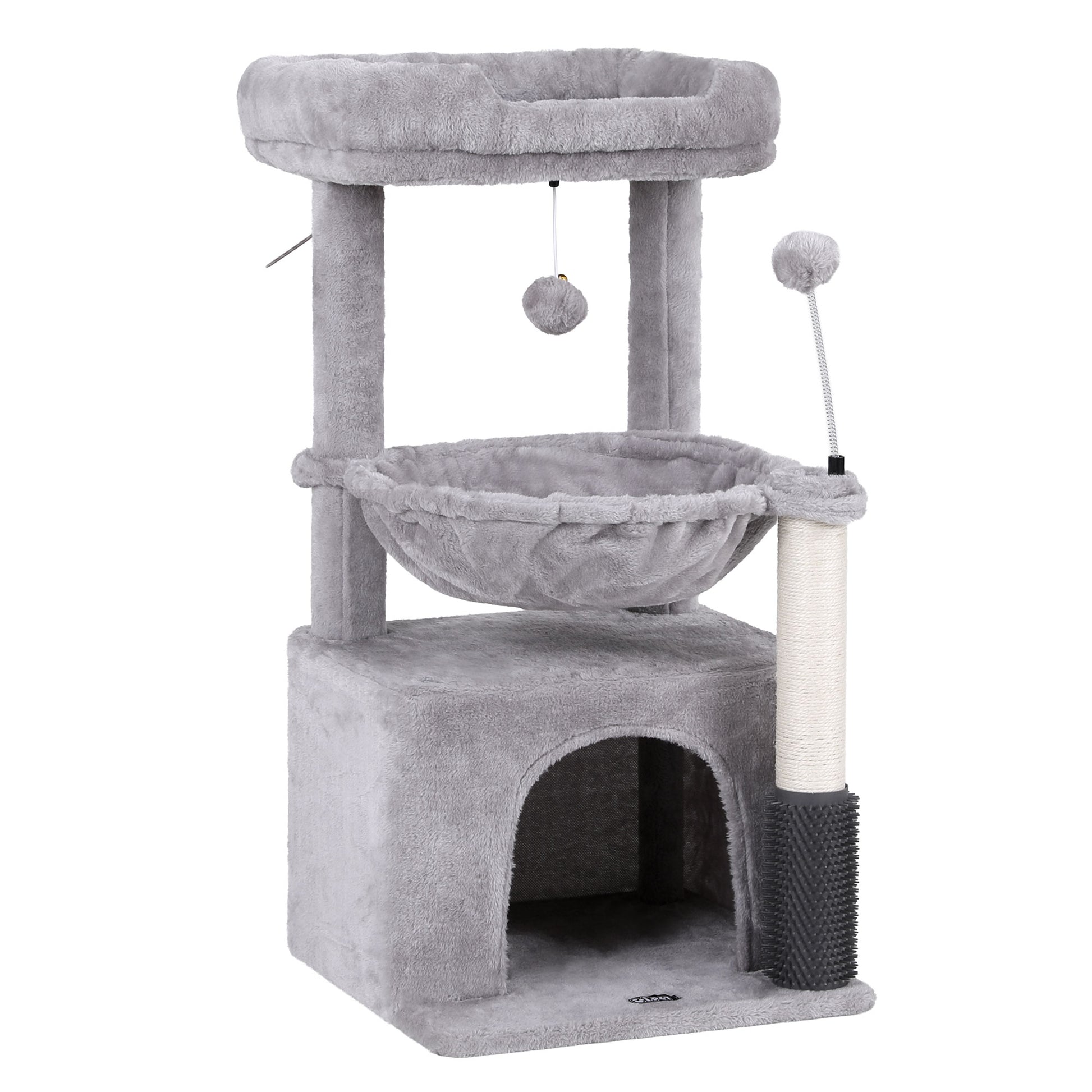 i.Pet Cat Tree Tower 82cm Scratching Post Furniture Scratcher House Light Grey