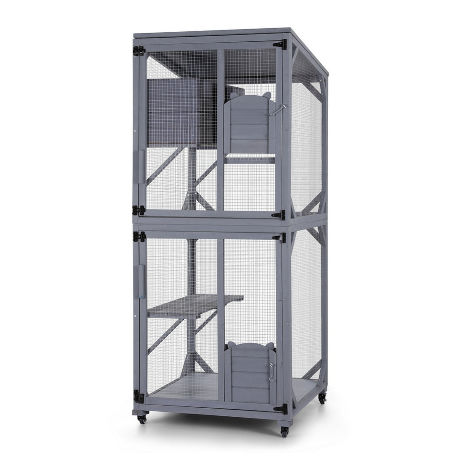 i.Pet Cat House Wooden 180cm Rabbit Hutch Pet Condo Small Dog Enclosure Cage