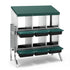 i.Pet Chicken Nesting Box Roll Away Metal Nesting Box Wall Mounted 6 Holes Green