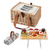 Alfresco 2 Person Picnic Basket Set with Table Blanket Cooler Wooden Insulated