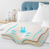 Giselle Memory Foam Pillow Neck Cervical Butterfly Ergonomic Support White