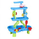 Keezi Kids Sand and Water Table 4-Tier Waterfall Sandpit Toys Beach Shovel